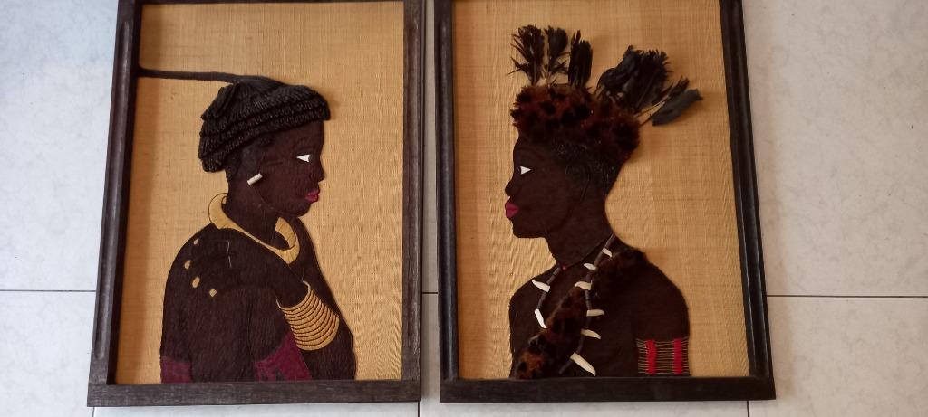 2 x unieke zeldzame kunstportretten Kongo, Enlèvement ou Envoi