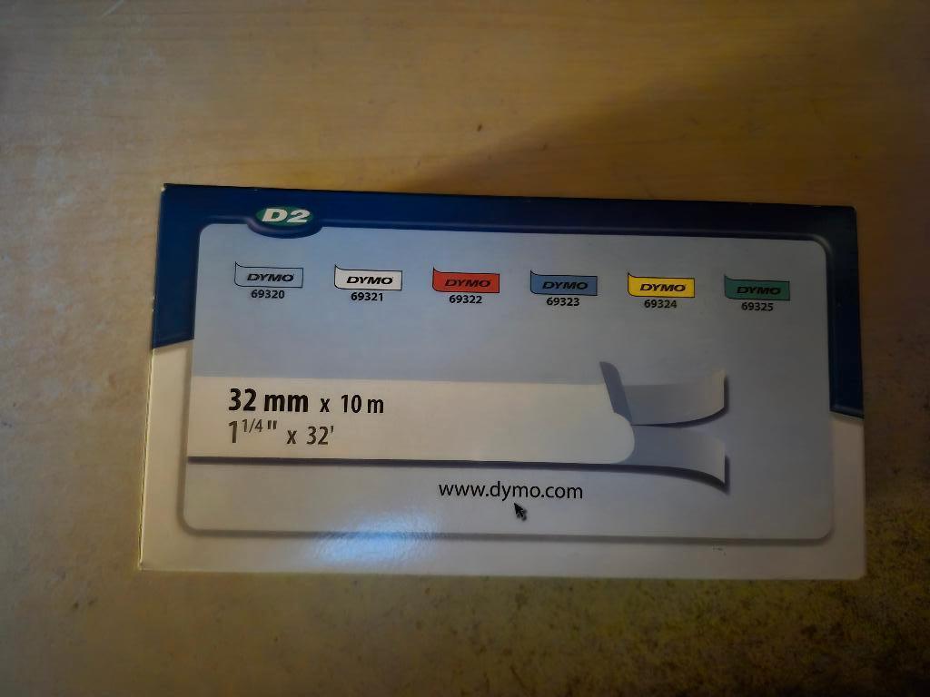 DYMO-D2 Tape 69321 Labeltape Wit - 32mm x 10m, Ophalen of Verzenden, Nieuw