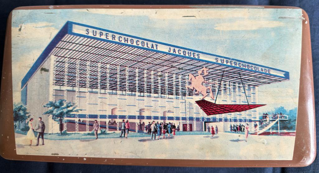 Blikken chocoladedoos aandenken expo 1958, Ophalen of Verzenden, Gebruikt, Overige, Overige merken