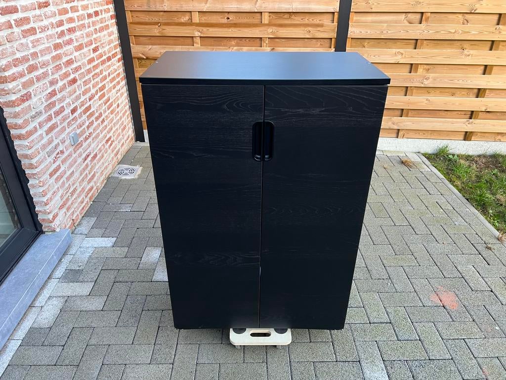 2x Galant bureau kast / Zwart gebeitst Essenfineer, Huis en Inrichting, Kasten | Roldeurkasten en Archiefkasten, Gebruikt, 100 tot 150 cm