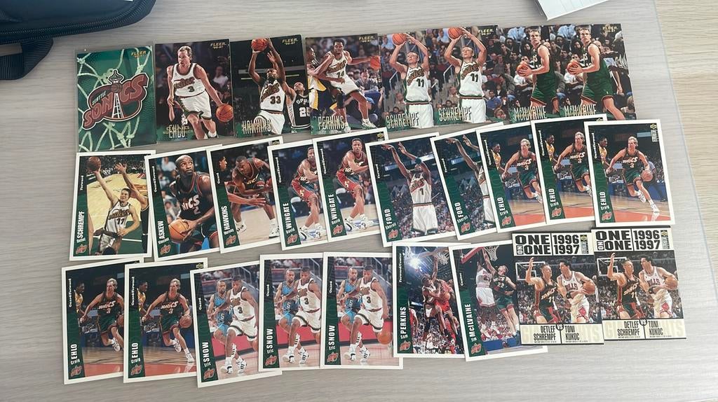 27 cartes Seattle Supersonics, Enlèvement ou Envoi, Comme neuf, Plusieurs images