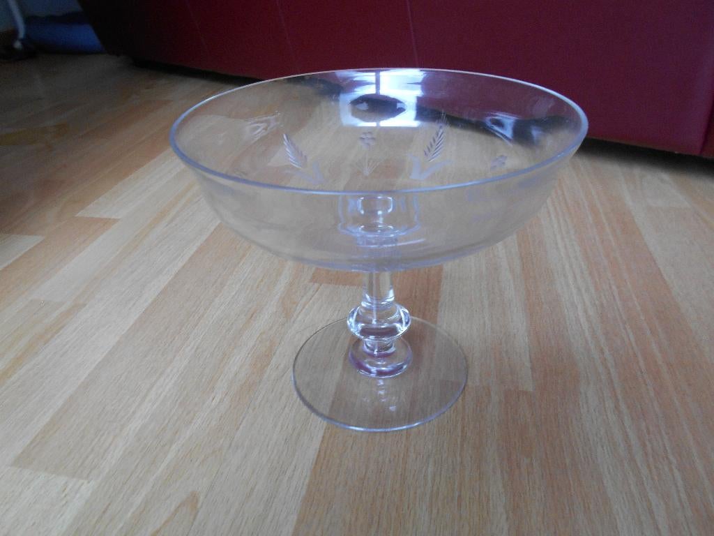 Plat fruitier en verre sur pied, Enlèvement, Comme neuf, Verre