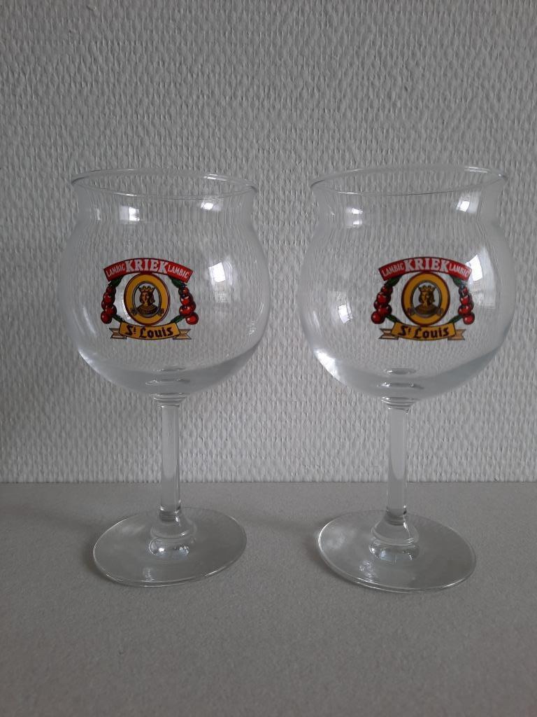 2 St Louis Kriek glazen, Enlèvement ou Envoi, Comme neuf, Verre à bière