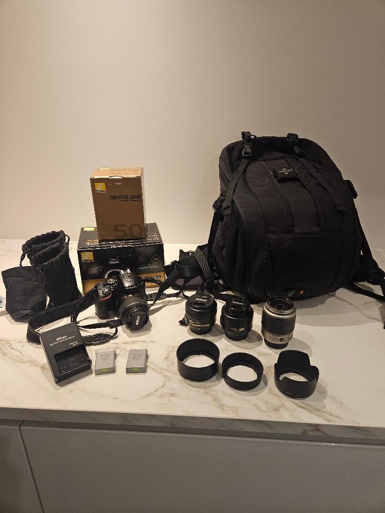 Nikon D5500 + verschillende lenzen en rugzak, Audio, Tv en Foto, Ophalen of Verzenden, Gebruikt, Spiegelreflex, Nikon