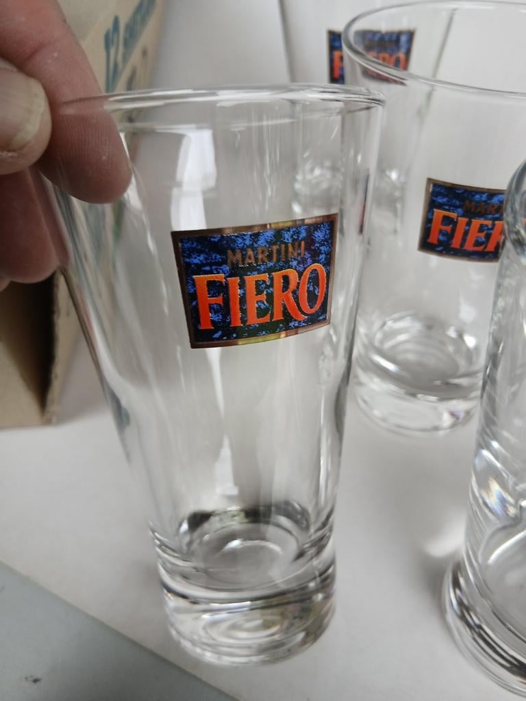 6 martini fiero glazen, Ophalen of Verzenden, Zo goed als nieuw