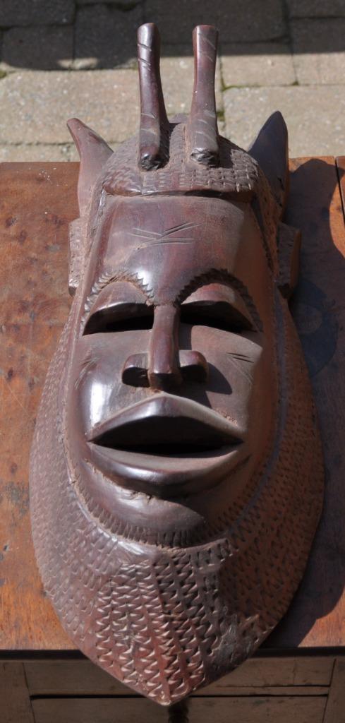 Artisanat Africain - Masque à figure humaine - Très bon état, Antiquités & Art, Enlèvement, Masque, Sculpté, Bois