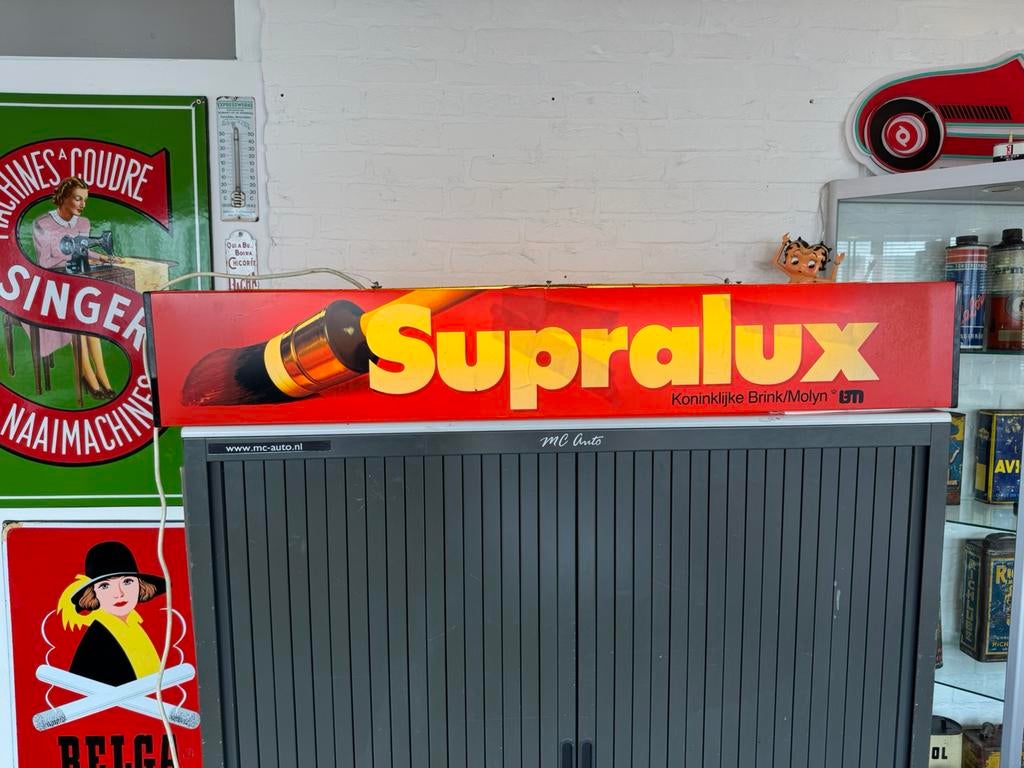 Supralux verf reclame lichtbak, Ophalen, Gebruikt, Lichtbak of (neon) lamp