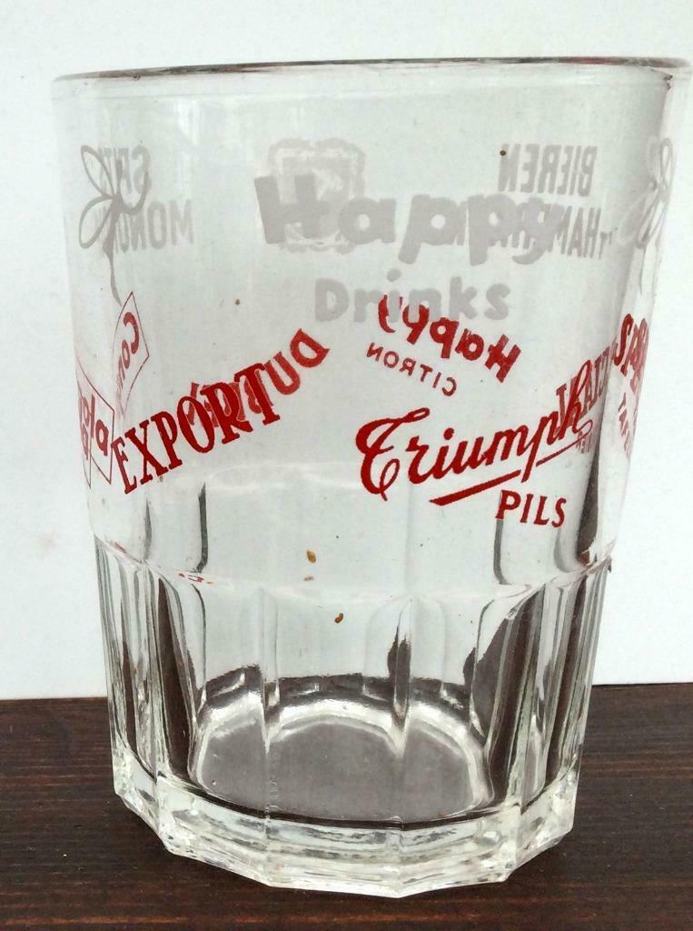 bier brouwerij glas Hamerken rood wit Brugge export pils, Verzamelen, Ophalen of Verzenden, Zo goed als nieuw
