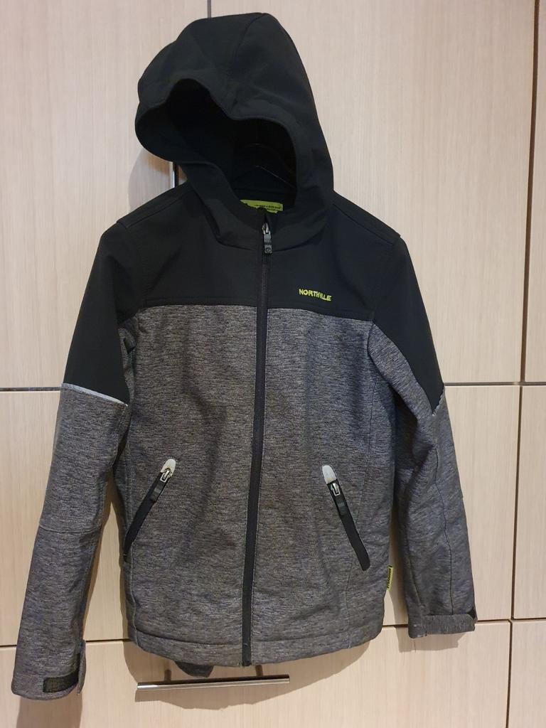 grijs-zwarte jas met kap - Northville - maat 146, Garçon ou Fille, Comme neuf, Enlèvement, Northville