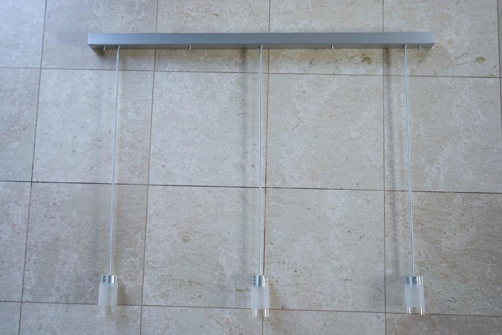 Plafondlamp met 3 hangende pendels, Ophalen, Zo goed als nieuw, Glas