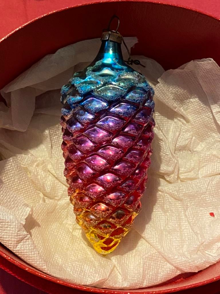 Kerstbal, antiek glas, Diversen, Kerst, Ophalen of Verzenden, Zo goed als nieuw