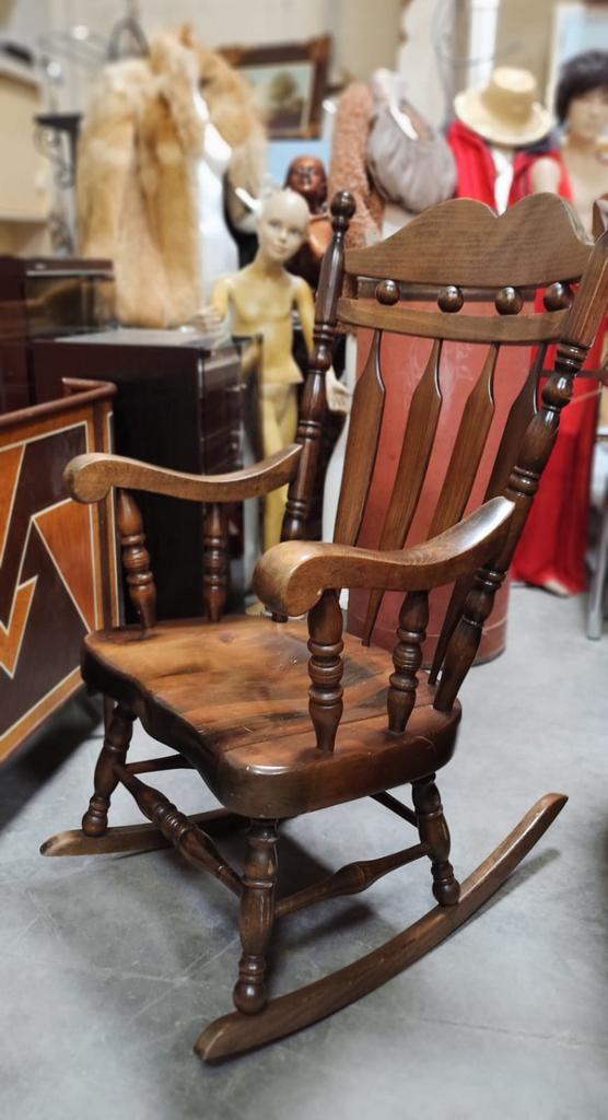Retro .vintage houten schommelstoel, Ophalen