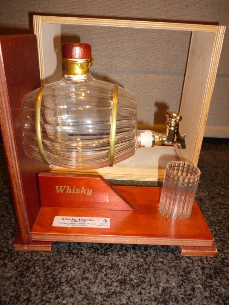 Whisky Alsacien leeg vaatje met kraantje en glas alcoholvat, Verzamelen, Ophalen of Verzenden, Gebruikt