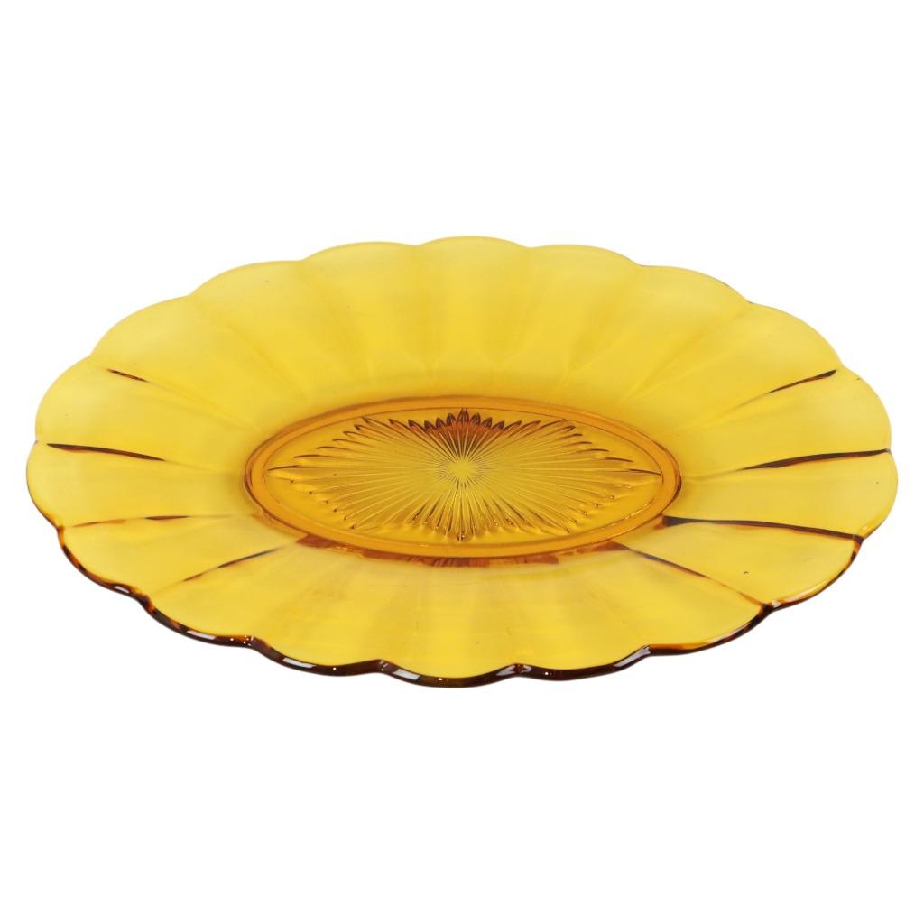 Val Saint Lambert Fruitschaal Amber Luxval Art Deco 1935, Ophalen of Verzenden