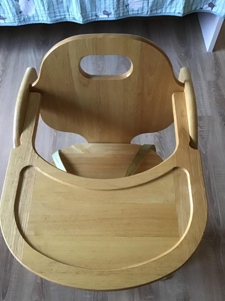Kinderstoel - meegroei - beukenhout, Kinderen en Baby's, Ophalen, Zo goed als nieuw, Meegroeistoel, Gordel(s)