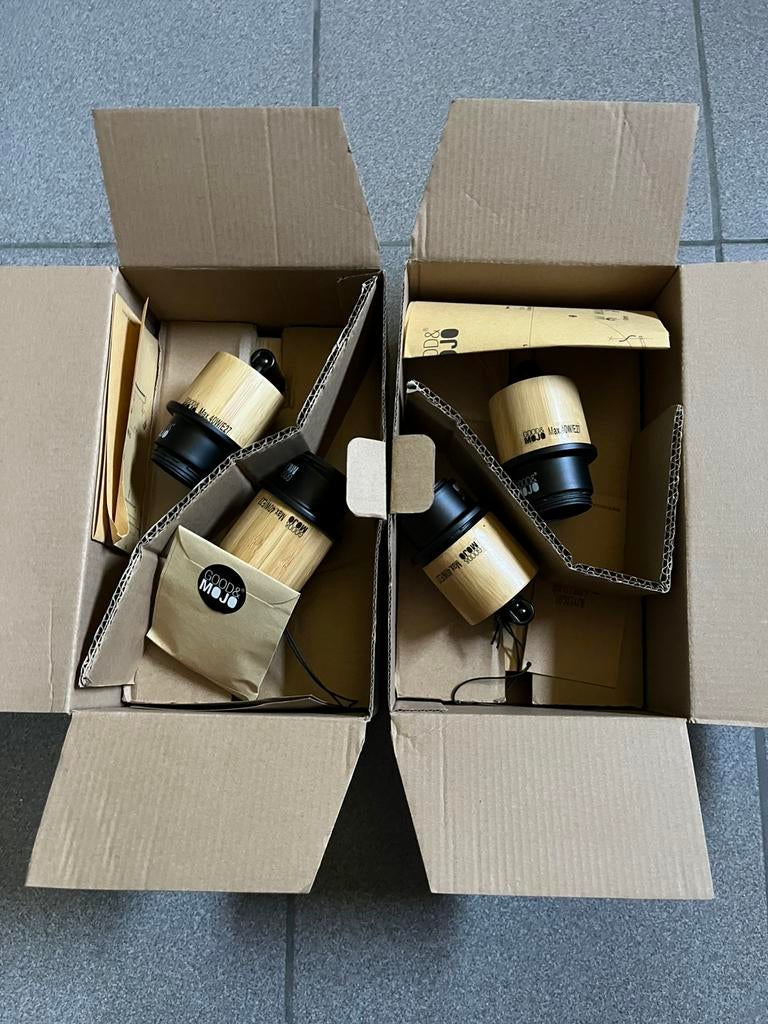 Lampe plafonnière/spot Good & Mojo en bois naturel en bambou, Enlèvement ou Envoi, Neuf, Bois, Bohemian
