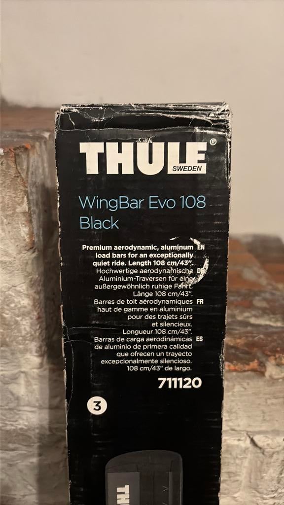 Barres de toit thule wingbar evo 108 neuves, Ophalen