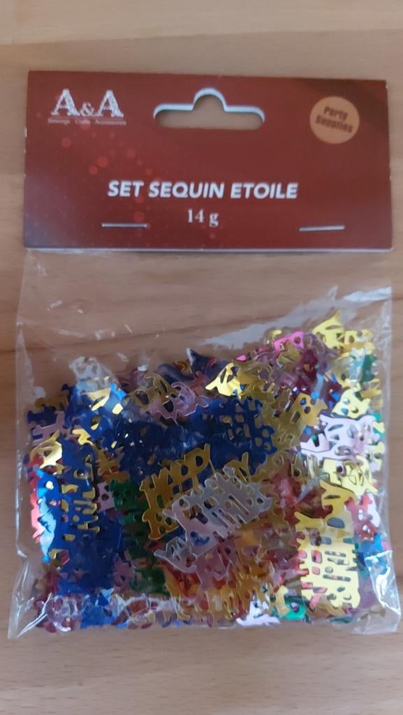 sachet de sequins Happy Birthday, Enlèvement ou Envoi, Neuf
