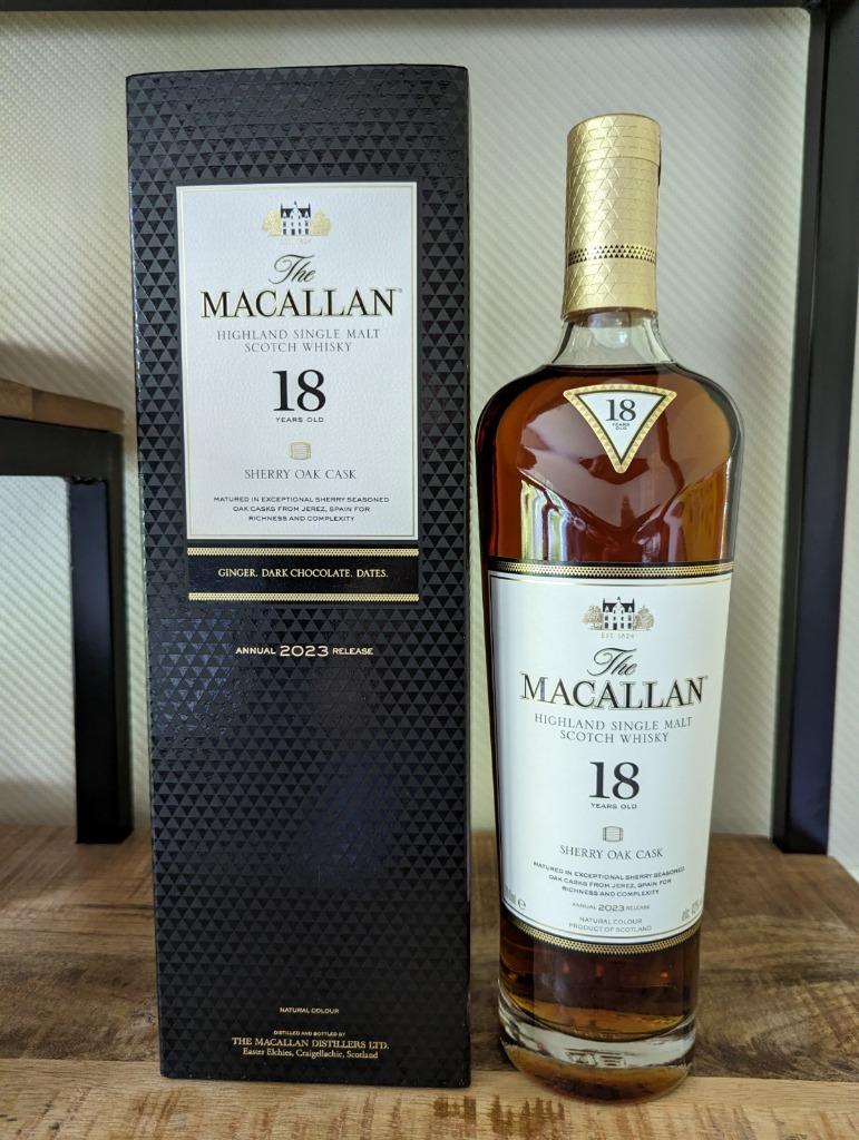 Macallan 18 Year Old Sherry Oak 2023 Release - 70cl, Verzamelen, Overige gebieden, Overige typen, Nieuw, Ophalen of Verzenden