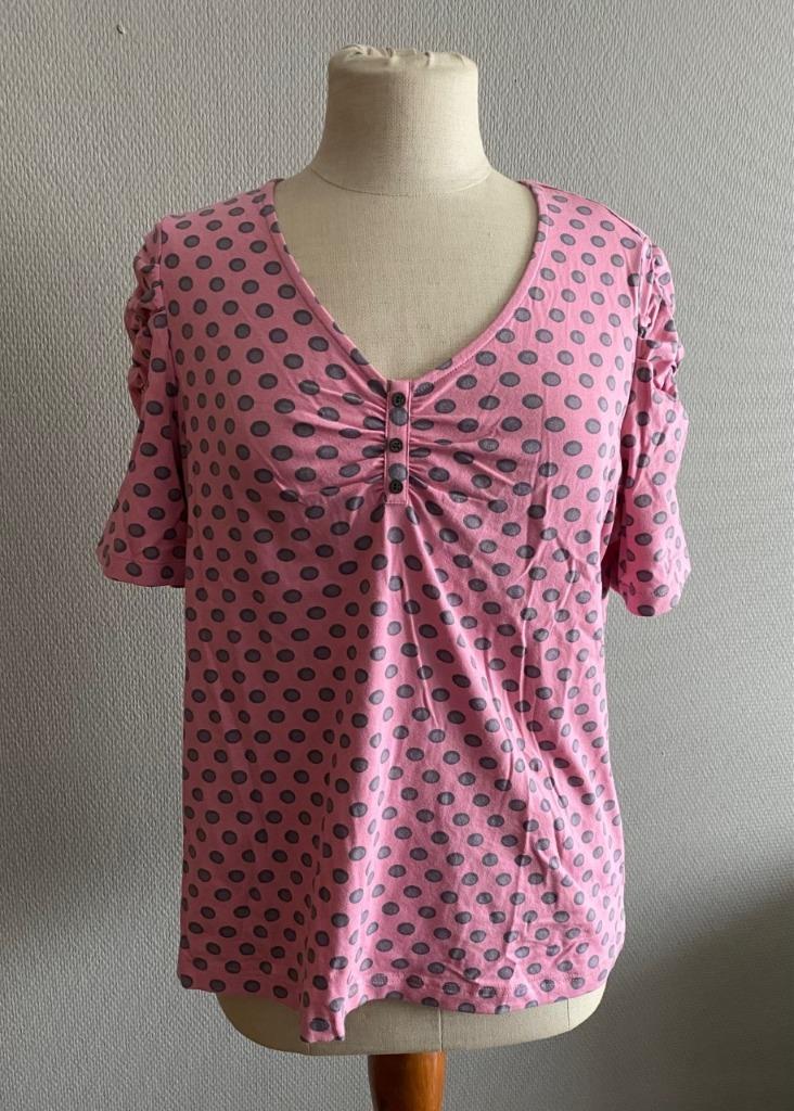 Roze topje met polkadots Betty Barclay maat 44, Taille 42/44 (L), Manches courtes, Rose, Betty Barclay