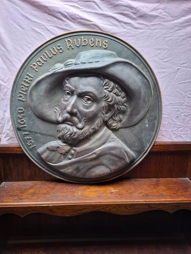 Koperen schild Pieter paul rubens, Huis en Inrichting, Woonaccessoires | Schilderijen, Tekeningen en Foto's, Ophalen