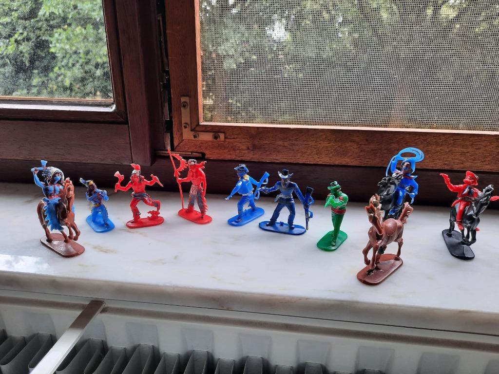 Grote Set Vintage Plastic Cowboys & Indianen - Jaren '70/'80, Antiek en Kunst, Ophalen