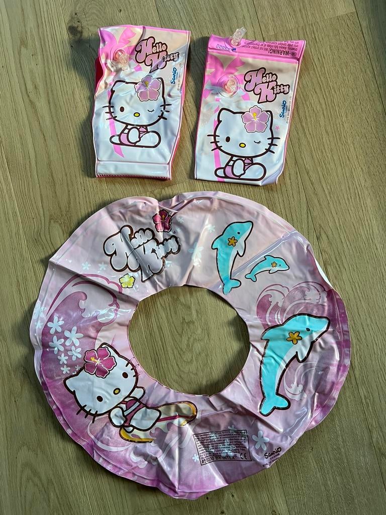 Zwembandjes voor armen en grote zwemband Hello Kitty, Ophalen of Verzenden, Gebruikt