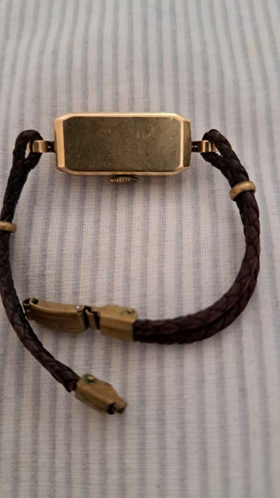 Montré femme automatique marché très bien l'or solide 18k 75, Ophalen of Verzenden, Goud, Goud