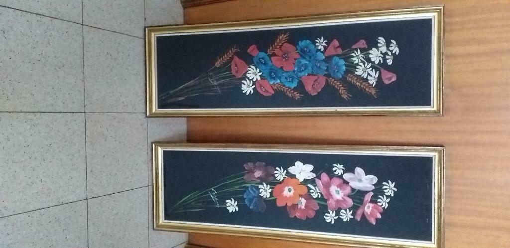 2 tableaux floraux sur toile, Antiquités & Art, Art | Peinture | Classique, Enlèvement