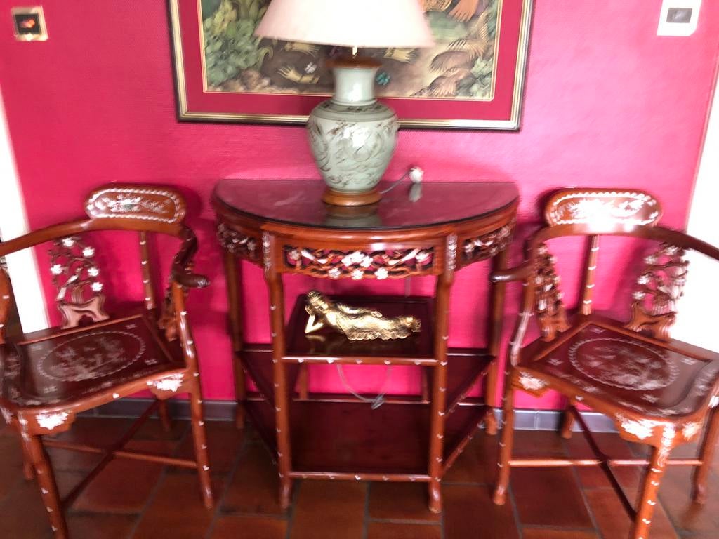 Tafel en 2 stoelen, Enlèvement, Comme neuf