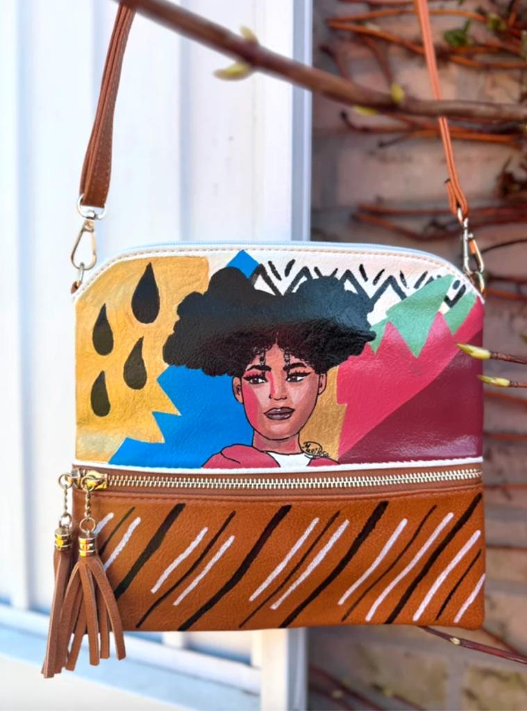 Superbe sac à bandoulière cuir végétalien au design unique, Enlèvement ou Envoi, Neuf, Brun, Autres marques