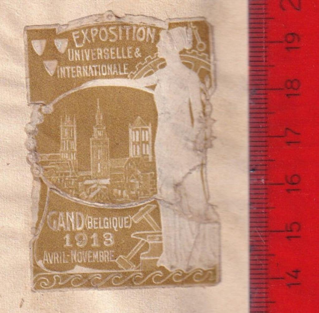 GENT - zegel op papier 'Exposition Universelle & Internation, Ophalen of Verzenden