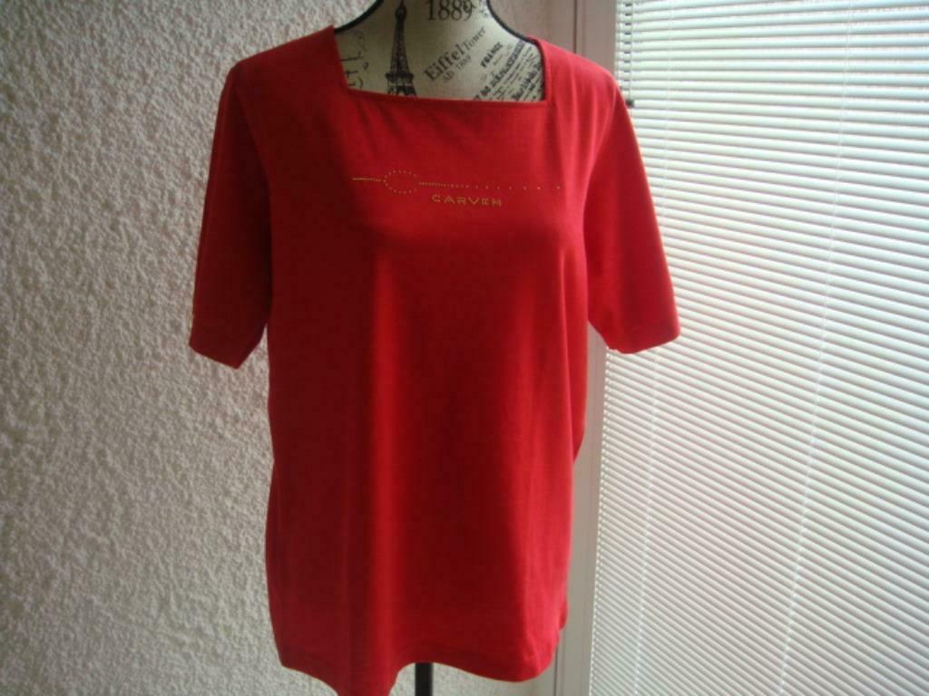 Blouse rouge.Marque: "Carvin Paris". Taille 42/44, Ophalen of Verzenden, Zo goed als nieuw, Rood