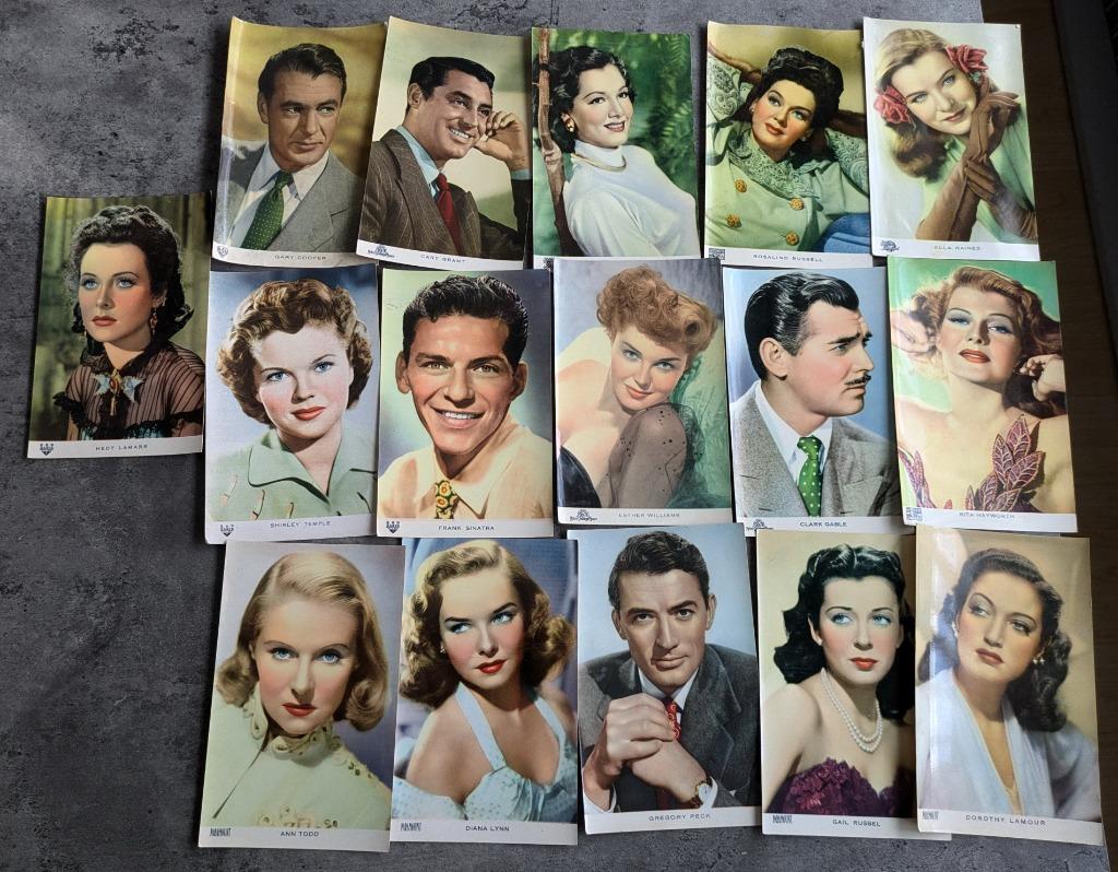 VICTORIA CHOCOLADE FILMSTERREN 50S 16X  JAREN 50 POSTKAARTEN, Verzamelen, Verzenden