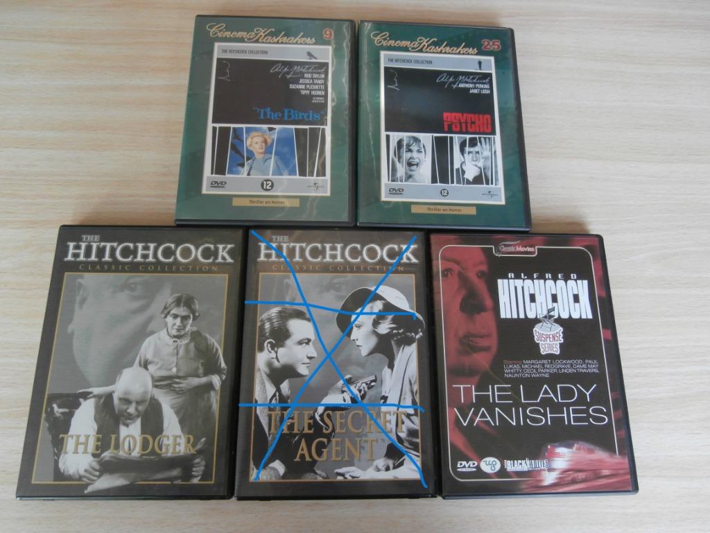dvd hitchcock-diverse dvd's-zie lijst, Ophalen of Verzenden, Gebruikt