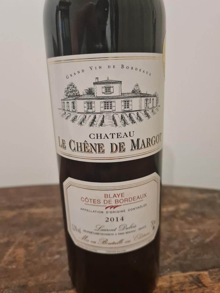2014 Château Chêne Margot AOC Côtes Bordeaux wijnfles, Ophalen of Verzenden, Zo goed als nieuw