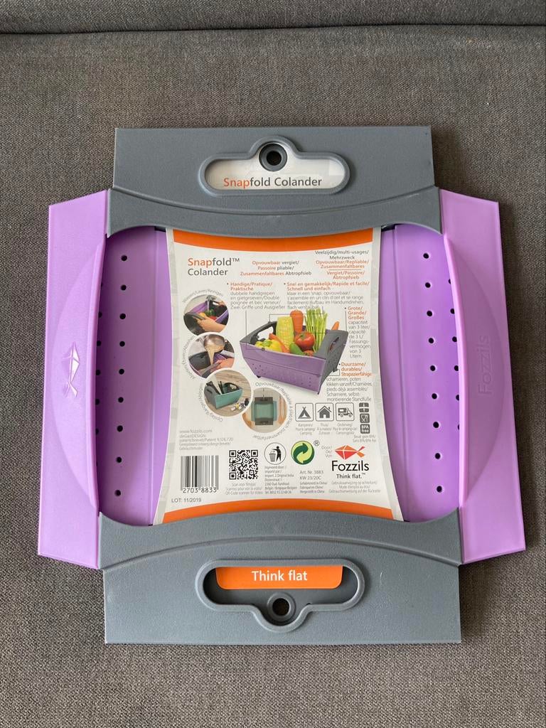 Neuf Passoire pliable Fozzils Snapfold Colander, Maison & Meubles, Enlèvement ou Envoi, Neuf, Uni