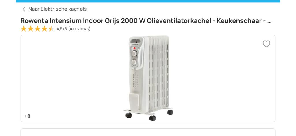 Rowenta intensium 2000w verwarming radiator, Enlèvement ou Envoi, Comme neuf, 800 watts ou plus, Radiateur