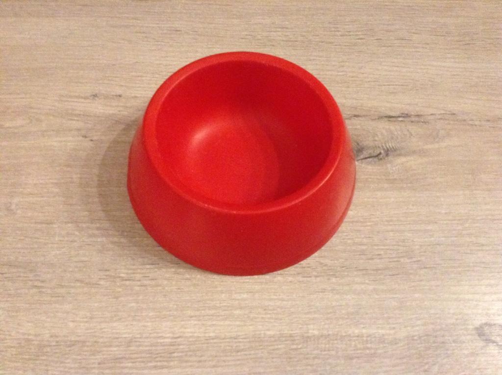 Honden plastic rood eetpotje, Ophalen of Verzenden, Zo goed als nieuw