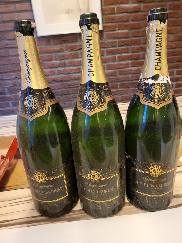 Champagneflessen Guy Ghlin 3l 3 stuks, Ophalen of Verzenden