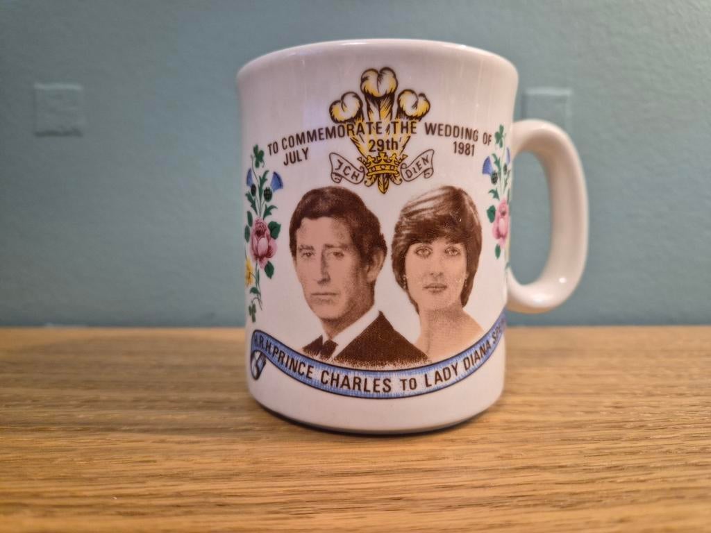 Vintage Royal Wedding Mok 1981 – Charles & Diana – Bridgwood, Ophalen
