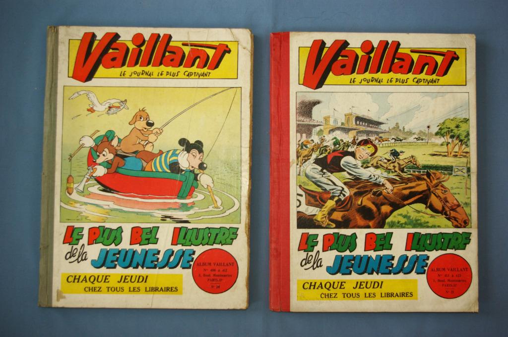 Vaillant hebdo 2 reliures éditeur 20 & 21 de 1953 1ère série, Ophalen of Verzenden