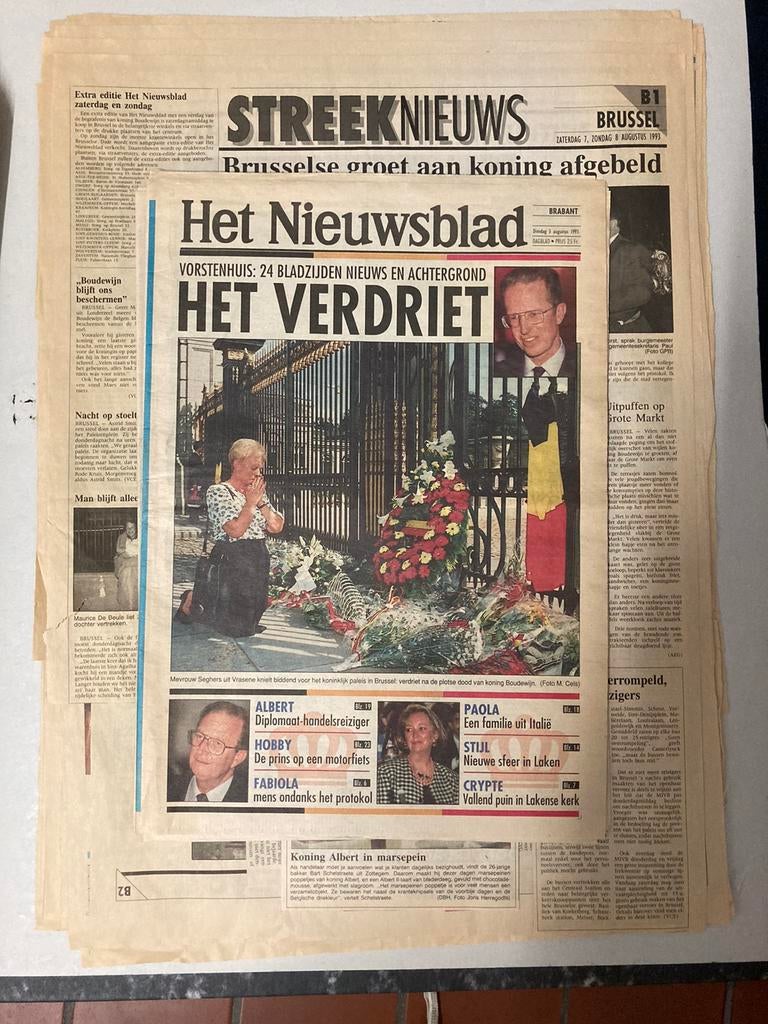 Kranten overlijden koning Boudewijn, Ophalen