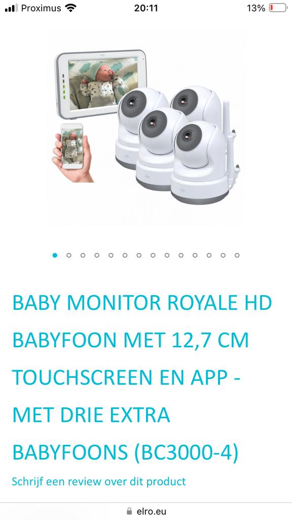 Babyfoon Elro, Ophalen, Zo goed als nieuw, Camera