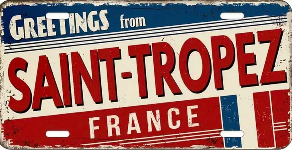Metalen reclamebord Saint-Tropez - retro vintage mancave, Ophalen of Verzenden, Nieuw, Reclamebord