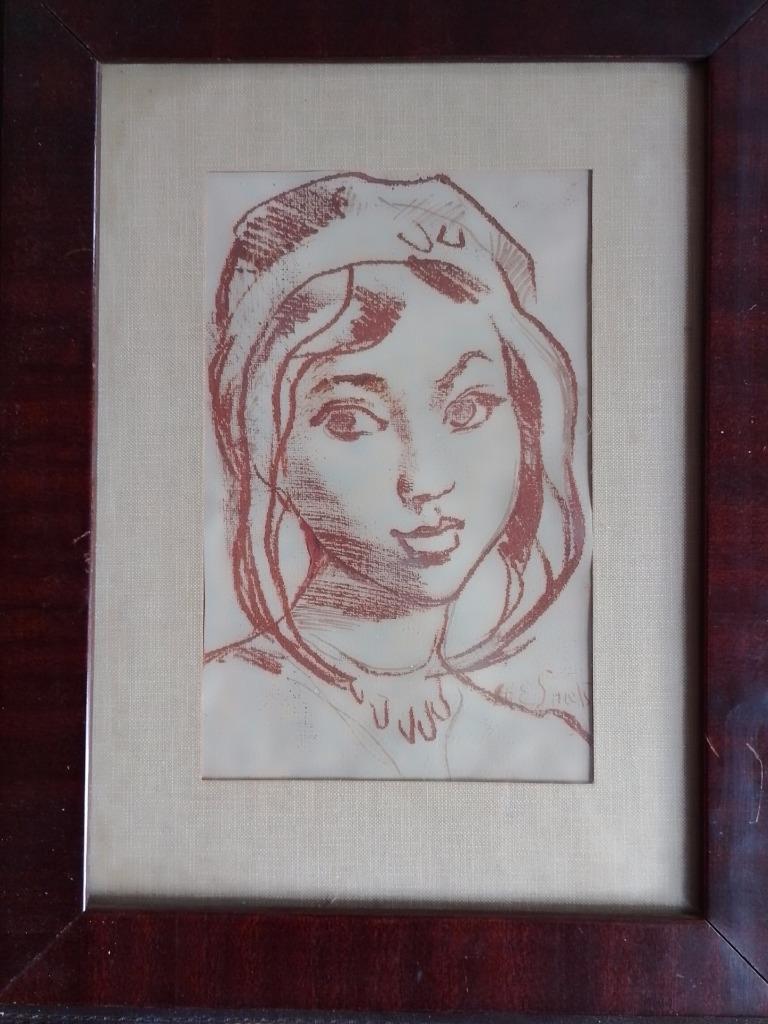 Charles Ernest Smets  1909 -   Litho  Arabisch meisje, Verzenden