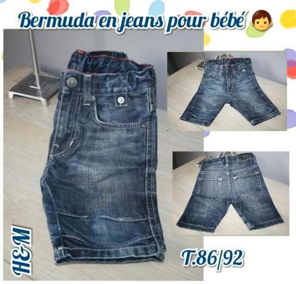 Bermuda en jeans pour bébé garçon  -bleu-H&M-T.86/92, Enfants & Bébés, Vêtements de bébé | Taille 86, Enlèvement ou Envoi, Utilisé