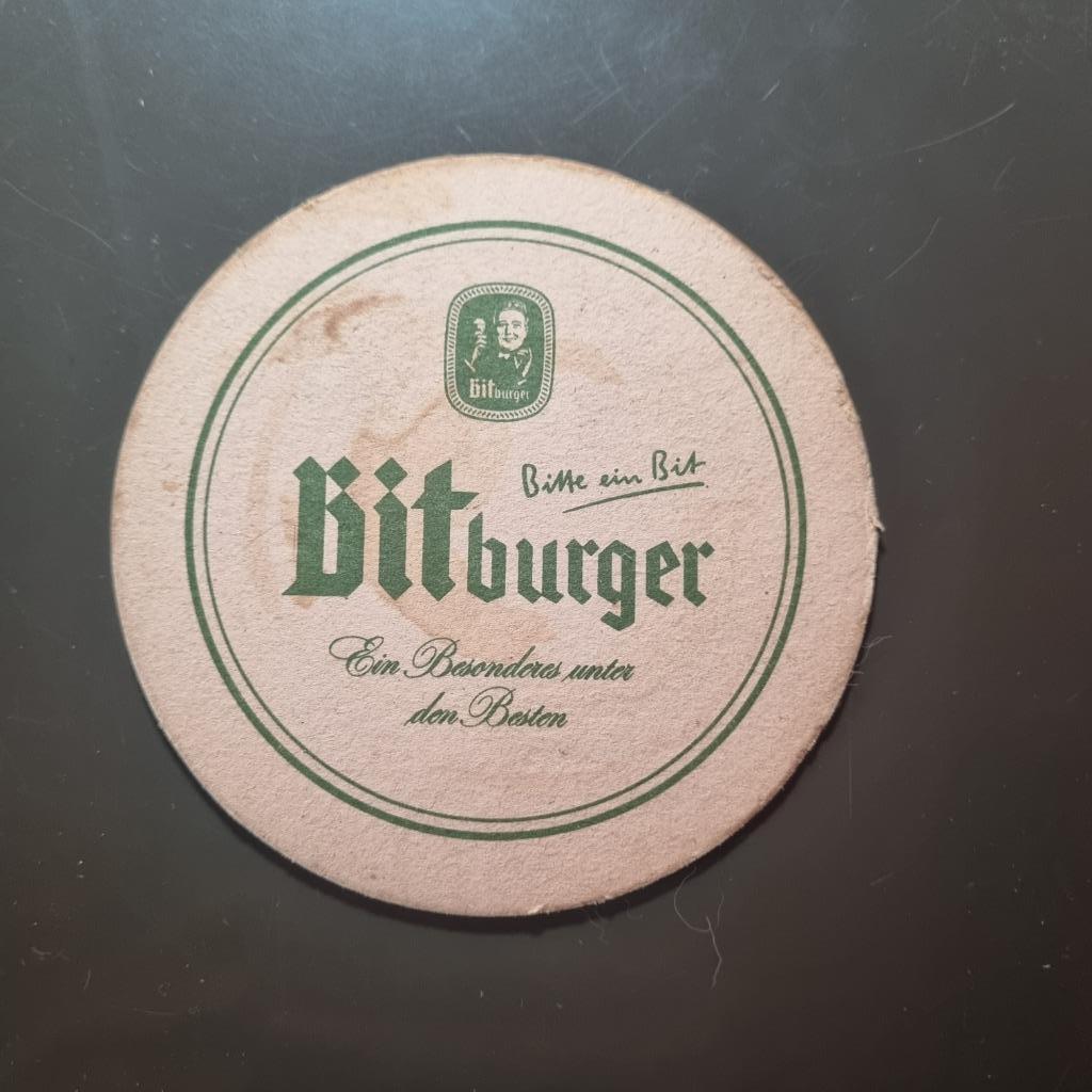 Sous Bock Bitburger (modèle 1), Verzamelen, Ophalen of Verzenden, Gebruikt, Viltje(s), Overige merken