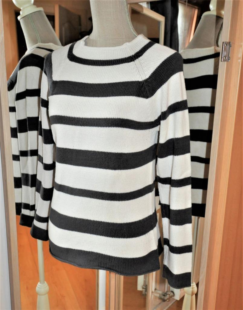 JEFF pull maille ligné marine et blanc t.3 /L, Vêtements | Femmes, Pulls & Gilets, Porté, Taille 42/44 (L), Blanc, Enlèvement