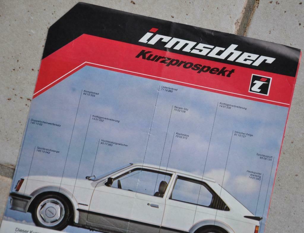 IRMSCHER ( Opel tuner ) foldertje uit 1981 : zeer zeldzaam, Envoi, Opel